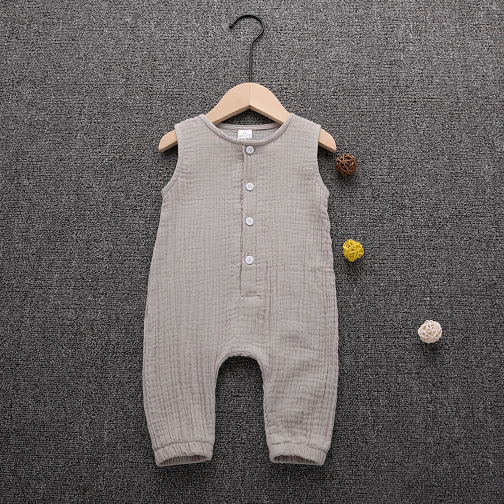 HTB1hTD4NIfpK1RjSZFOq6y6nFXat 2019 Children Summer Clothing Cute Newborn Infant Baby Boy Girl Solid Romper Sleeveless Jumpsuit Outfits Cotton Soft Clothes