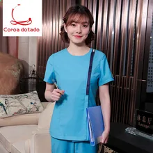 Домашний медицинский персонал больничный стоматологический Рабочий костюм Стоматологическая медсестры с длинным рукавом раздельный костюм для тела