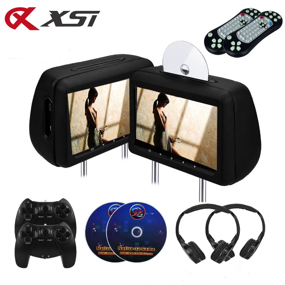 XST 2 шт. 10,1-дюймовый автомобильный монитор для подголовника, DVD-плеер для заднего сиденья автомобиля, медиаплеер с FM/IR/USB/SD(MP5)/беспроводная игр... XST 2 шт. 10,1-дюймовый автомобильный монитор для подголовника, DVD-плеер для заднего сиденья автомобиля, медиаплеер с FM/IR/USB/SD(MP5)/беспроводная игр...