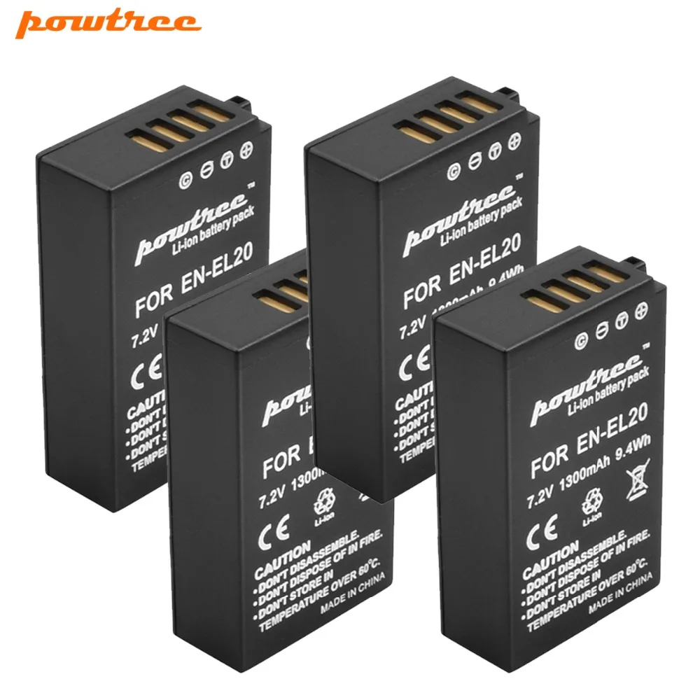 

4PCS 1300mAh AKKU EN-EL20 EN EL20 ENEL20 Rechargeable Li-Ion Battery batteries for NIKON 1 J1 J2 J3 S1 Camera Drop shipping L15