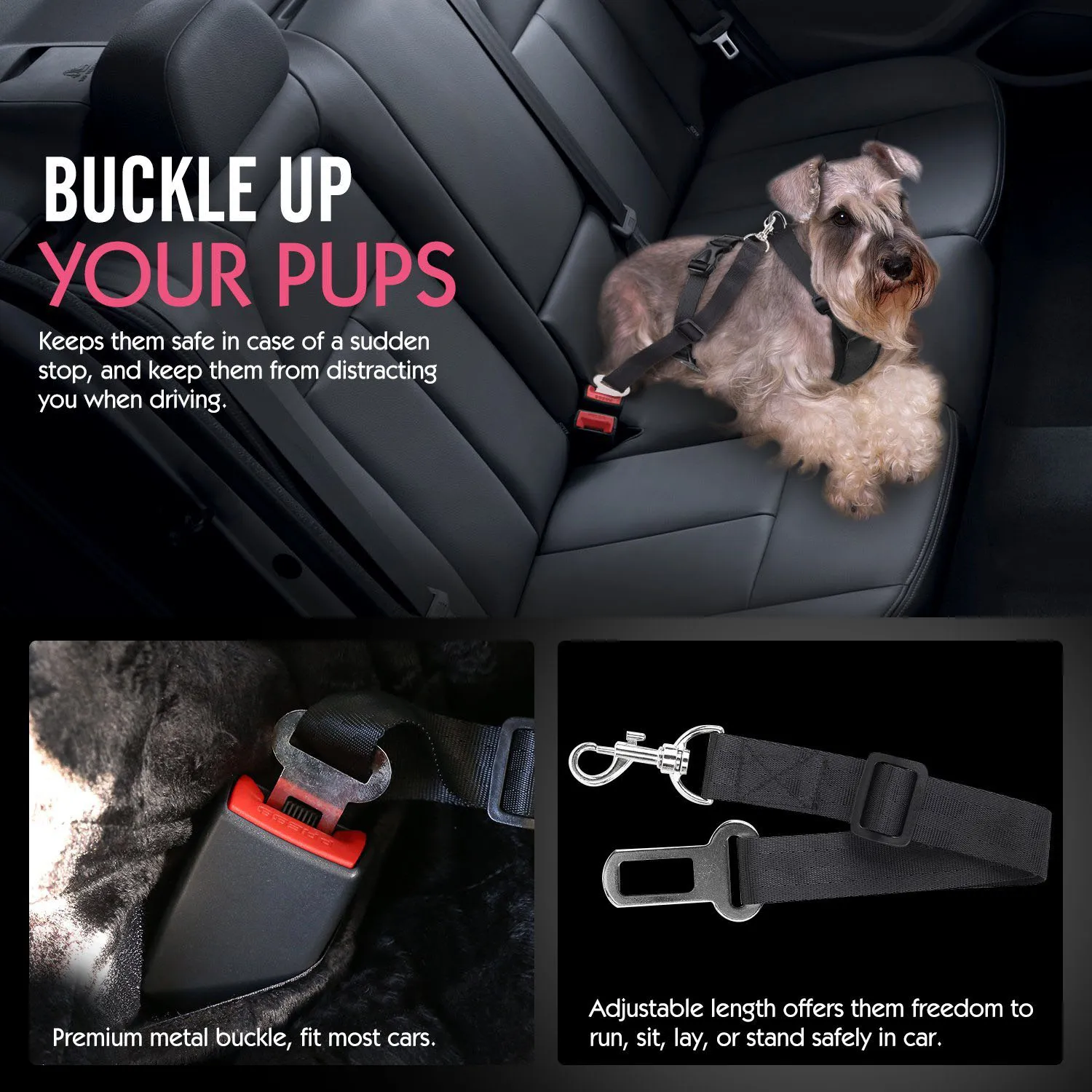 Жилет безопасности для собак, поводок для собак, регулируемый автомобильный ремень безопасности, дорожный ремень, жилет с автомобильным ремнем безопасности, зажим PH019