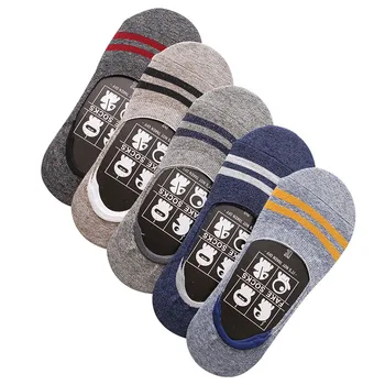5 Pairs/Lot Men's Socks Summer New Non-slip Silicone Invisible Cotton Men Socks Male Ankle socks Causal No Show Sock Meias