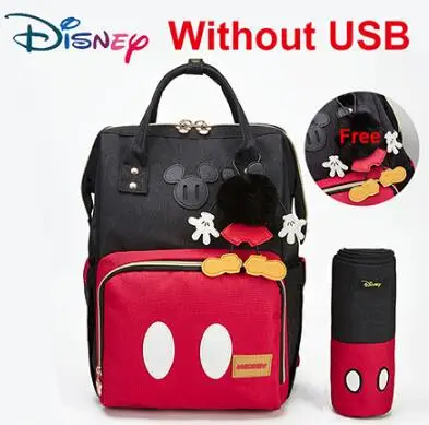 Disney Mummy Bag Women Multi-Function Nappy Baby USB Bottle Insulation Maternity Bag Large Capacity Diaper Backpack Red New - Цвет: 6