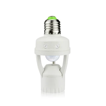 

Smart 110V-240V 60W PIR Induction Infrared Motion Sensor E27 LED lamp Base Holder With light Control Switch Bulb Socket Adapter