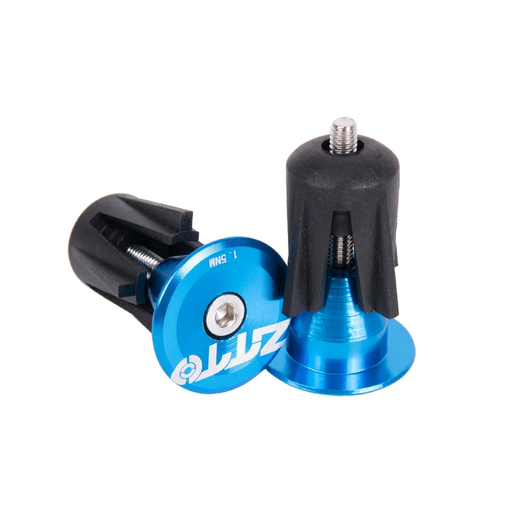 Велосипедные торцевые заглушки для рукояток колпачки руля запчасти для велосипеда ручка из алюминиевого сплава рукоятка с цепным стопором - Цвет: Blue