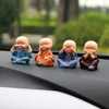 Car Ornaments 4Pcs/Set 4 Don't Resin Monks Maitreya Buddha Kung Fu Figure Doll Gift Auto Dashboard Decoration Pendants Charms ► Photo 1/6