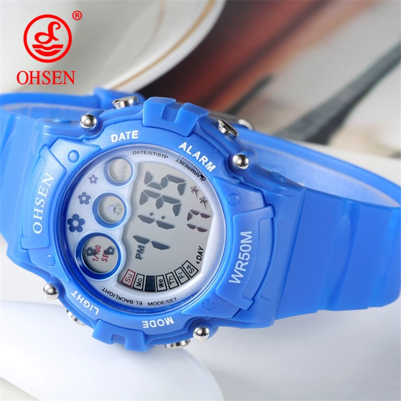 

OHSEN Children Watch Boys Girls LED Digital Sports Watches Plastic Kids Alarm Date Casual Watch Select Gift Kid Students Watch