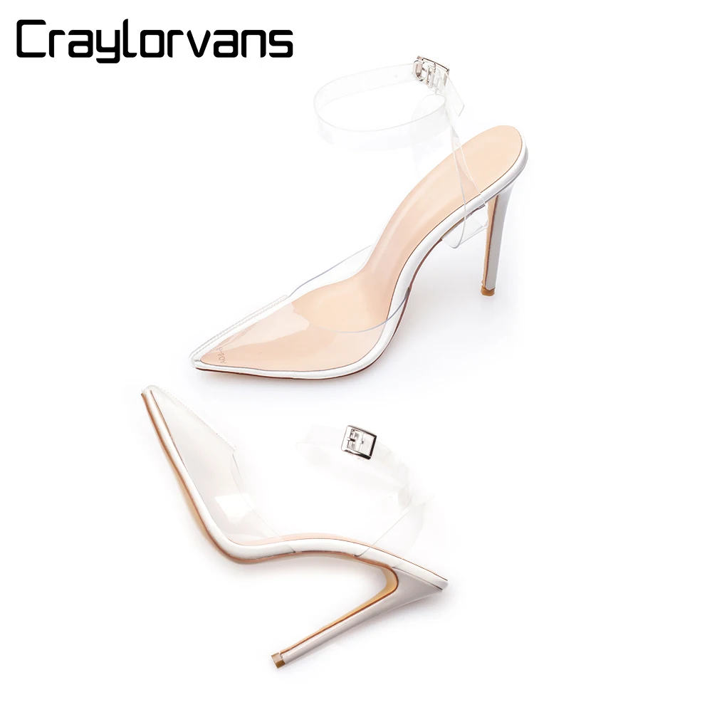 

Craylorvans Transparent Shoes 2018 Fashion Summer Gladiator Sandals Women Party Wedding Tacones Transparentes Shoes High Heels