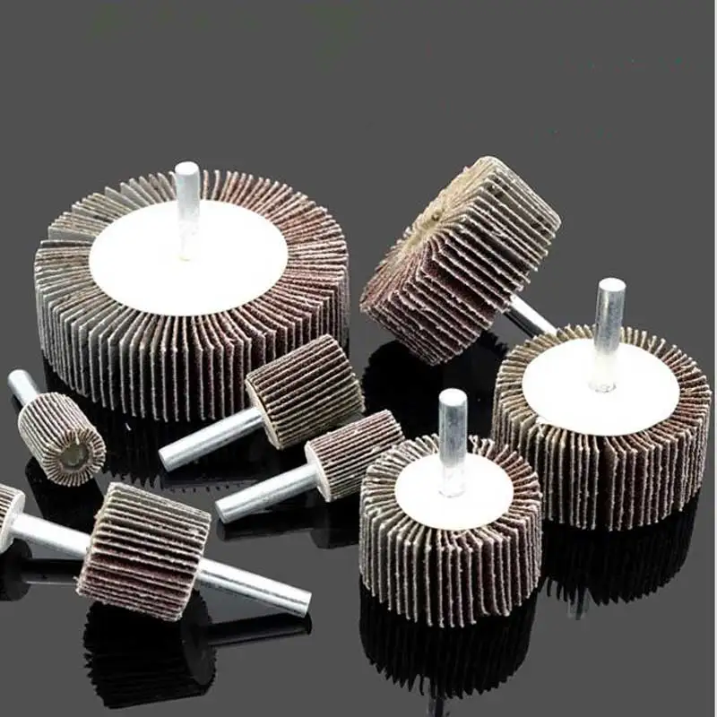 Sanding paper flap mounted wheel polishing head for metal and wooden