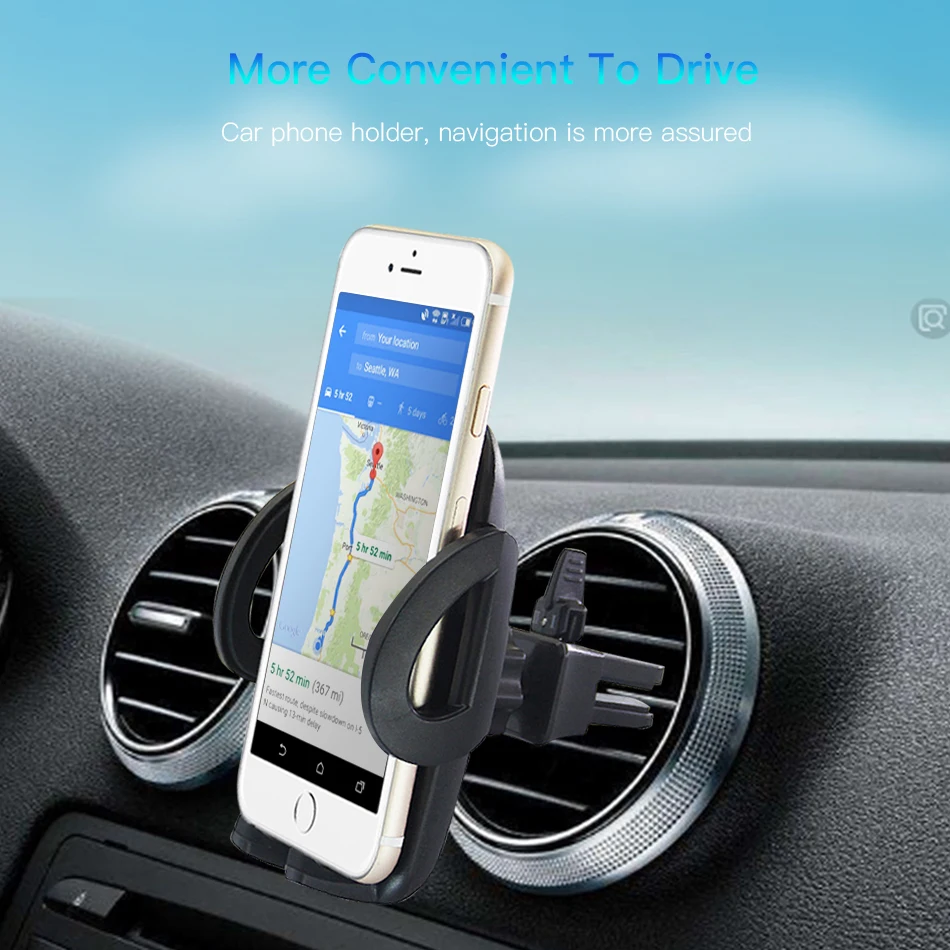 !ACCEZZ Car Phone Holder For iPhone XS MAX 6 7 8 Plus Huawei Xiaomi Universal Mobile Phone Air Vent Clip Mount Car Holder Stand (8)