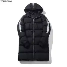 Brand Men Winter Hooded Padded Jacket Coat Letter Printed Fashion Polyester Thick Warm Patchwork Overcoat Parka With Hood 5XL