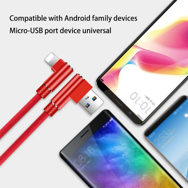العالمي ملحقات الهاتف نوع-C 5A مزدوجة الكوع العملي دائم المحمولة الأحمر بيانات كابلات ل samsung huawei xiaomi iphone