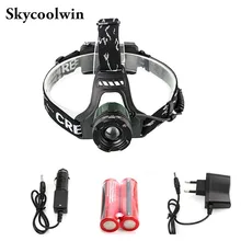 1600 светодиот сree lumens фары Перезаряжаемые фара фонарь 2*18650+ Зарядное устройство для Охота Отдых на природе