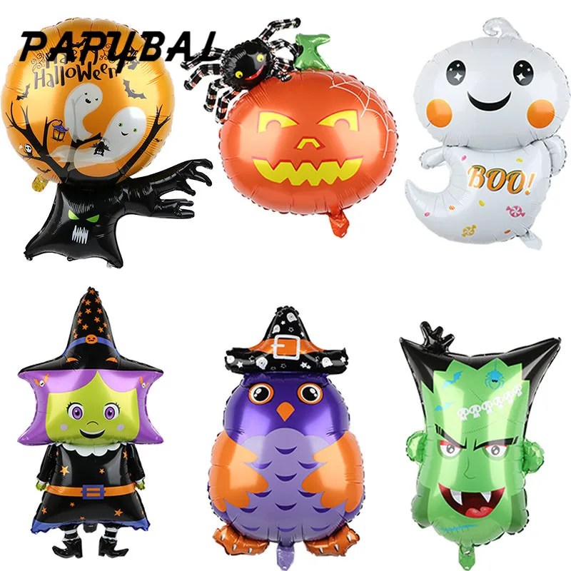 

1pcs Halloween Pumpkin Ghost Witch Foil Balloons Wizar Balloons Inflatable Toys Air Globos Halloween Party Decorations Supplies