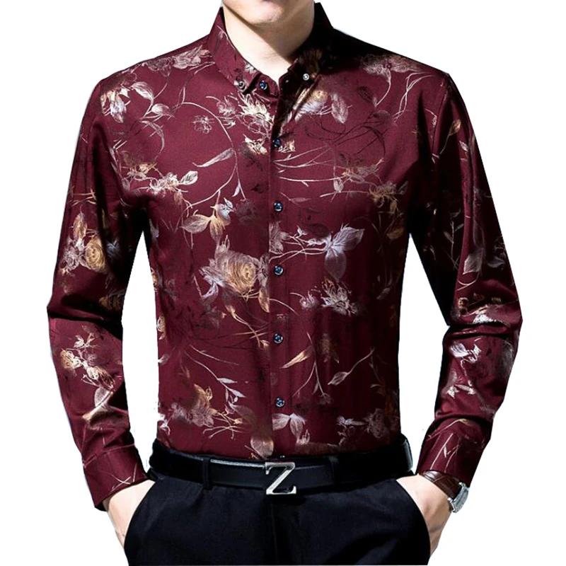 2017 New Autumn Men Shirts Casual Slim Fit Long Sleeve Shirt For Male ...