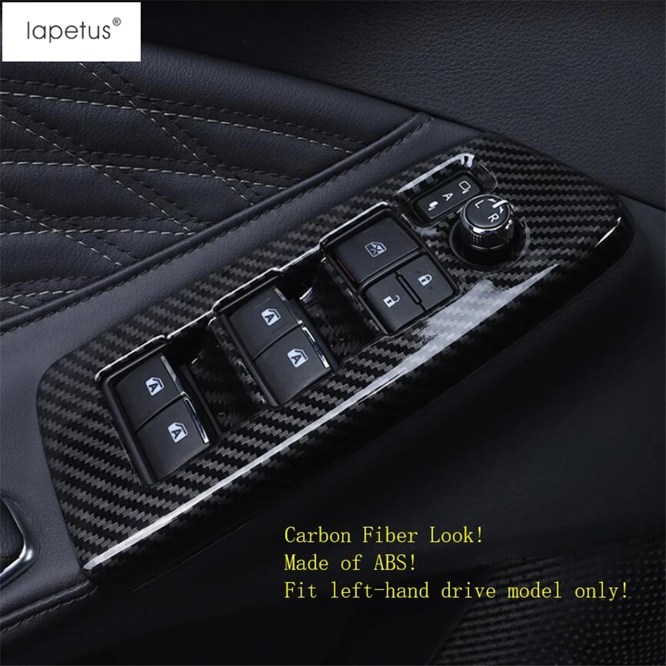 

Lapetus Accessories Fit For Toyota Avalon 2019 ABS Inside Door Handle Surround Window Lift Switch Trim / Matte Carbon Fiber Look