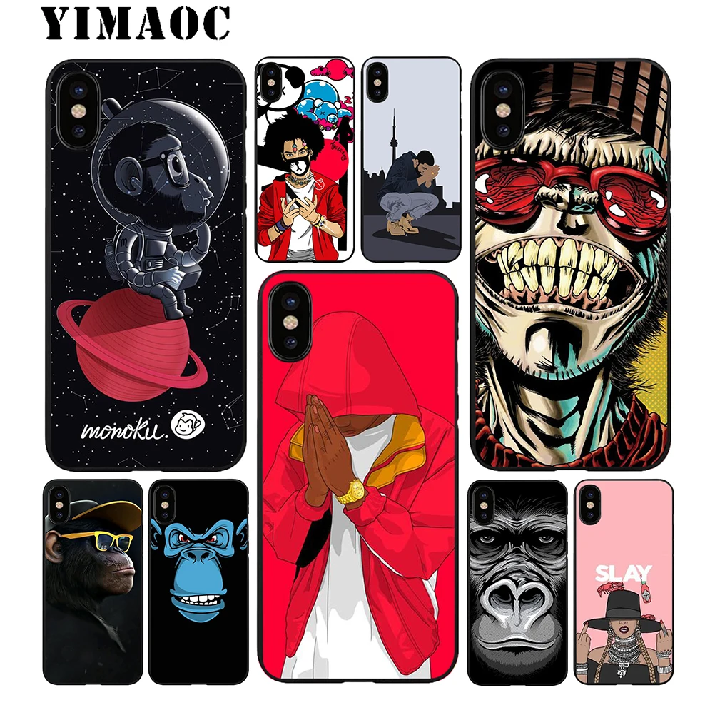 YIMAOC Swag обезьяна мягкий ТПУ Черный силиконовый чехол для iPhone X или 10 8 7 6 6S Plus 5 5S SE Xr Xs