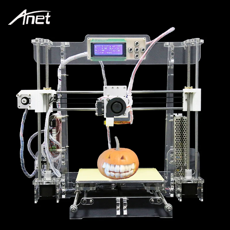 

Anet Upgraded A8 Transparent 3D Printer Reprap Prusa i3 DIY 3D Printer Kit FDM Tech Aluminum Hotbed Gift Filament 8GB SD card