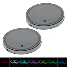 2 шт. коврик для напитков 5 цветов USB зарядка атмосфера автомобильный подстаканник Нижняя подстаканник светильник переключаемый автомобильный RGB светильник