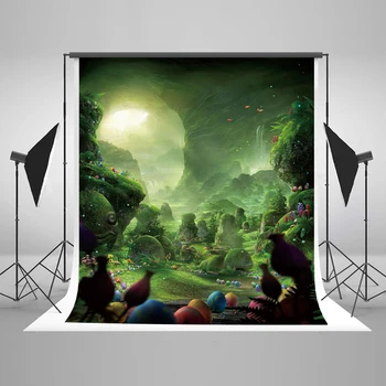 

TR Easter Backdrop Photography Green Forest Colorful Butterfly Photo Backgrounds for Studio Newborn Photography Backgrounds
