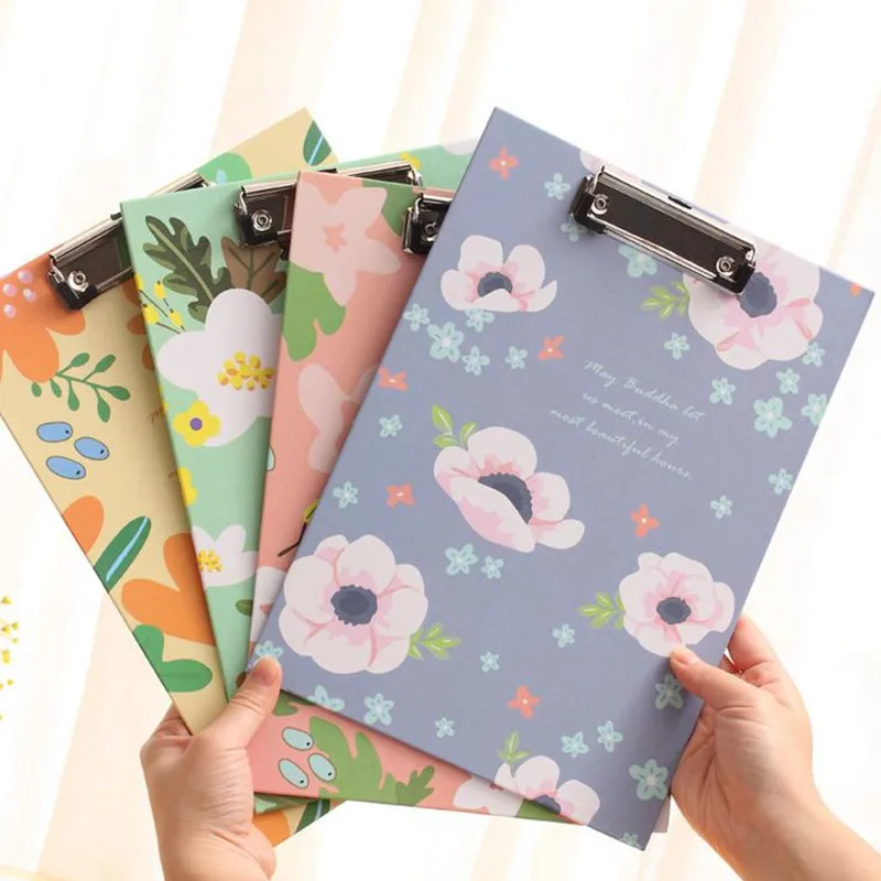 

Coloffice 1PC A4 Floral File Folder Clipboard Cardbard Folder WordPad Vertical Writting Board School Stationery Office Supplies