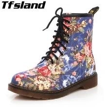 Tfsland/кроссовки; женская красивая Цветочная женская обувь; мотоботы на шнуровке с цветочным рисунком; новые парусиновые ботинки; Прямая поставка