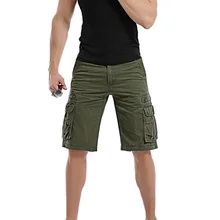 Для мужчин стиль сафари Повседневные Шорты карманы прямое длины до колена штаны со средней талией, с застежкой-молнией; Размеры 29, 30, 31, 32, 33, 34, 36, 38, 40, S480