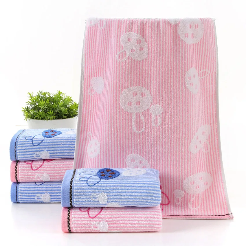 75*34CM Mushroom Embroidered Face Towels Cotton Hand Towels Bathroom for Adults Home Absorbent Soft Bath Towel Serviette
