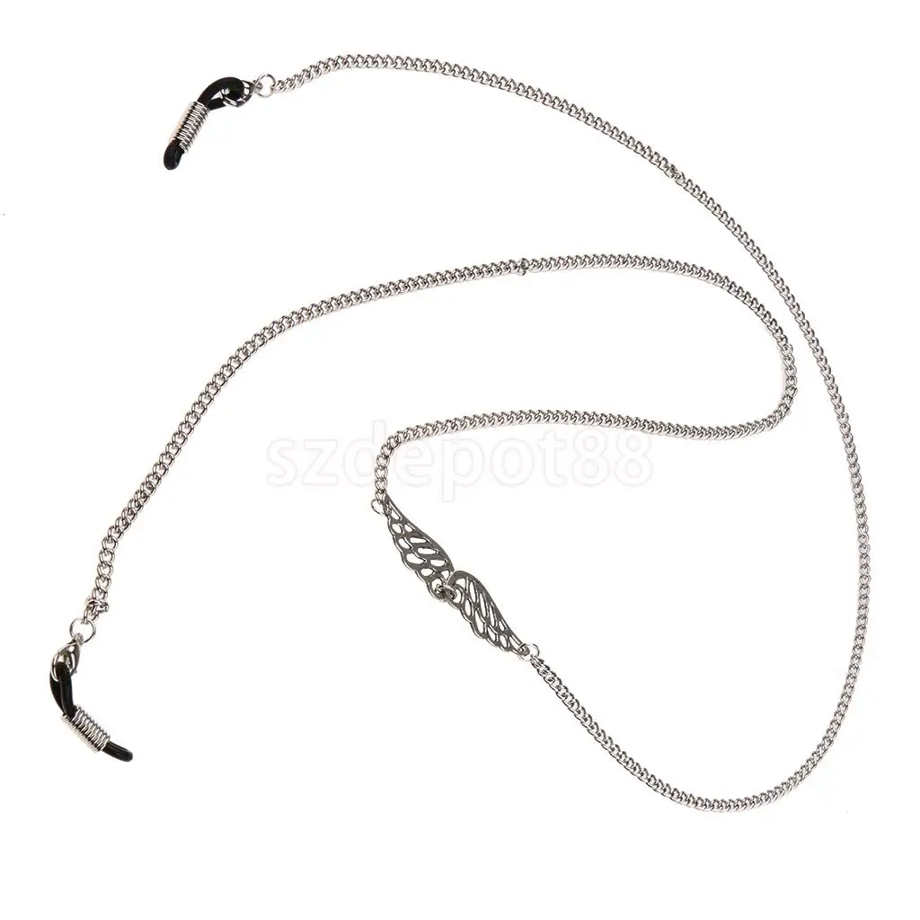 Sunglasses Lanyard Strap Necklace Metal Eyeglass Chain Cord Angel Wing Pendant