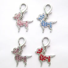

Pet dog rhinestones Chihuahua collar charm pendant,pet puppy jewelry 2 clours