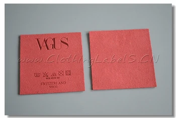 

custom Suede leather label, square genuine leather labels for clothing, jeans.