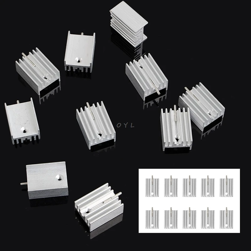 

10Pcs TO-220 21MM Cooling Radiator Aluminum Heatsink Transistor Heatsink Cooler Cooling With Needle for Computer