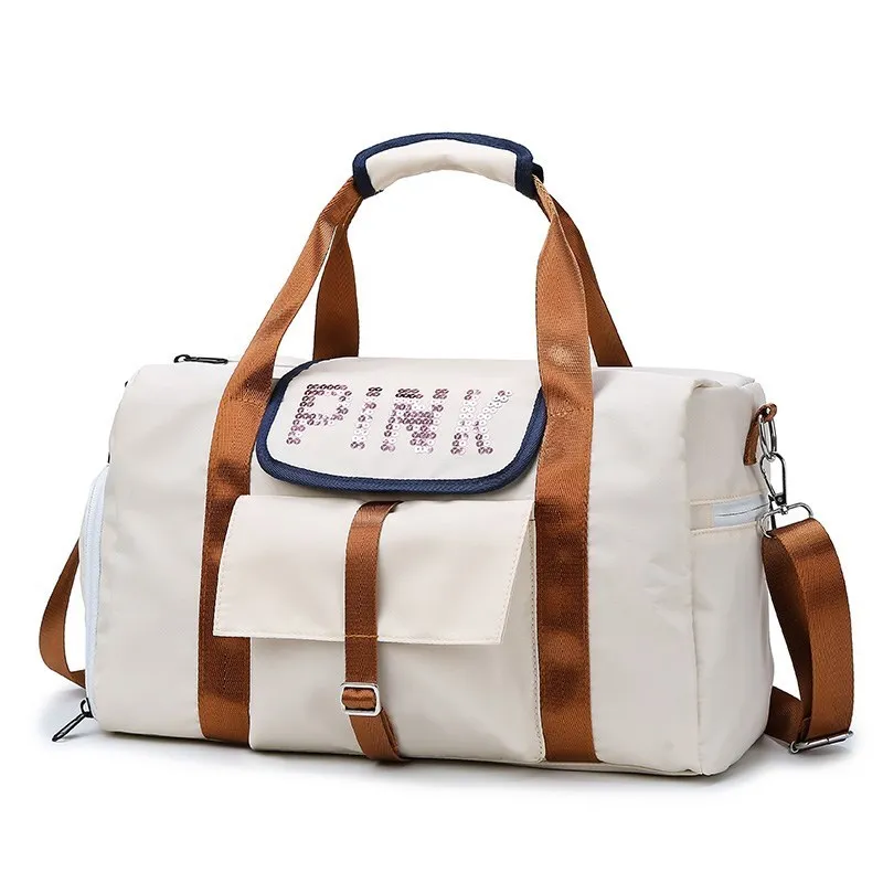 Мужские вместительные женские дорожные сумки, сумка для одежды, мягкая сумка на плечо с пайетками, розовая сумка на плечо с изображением
