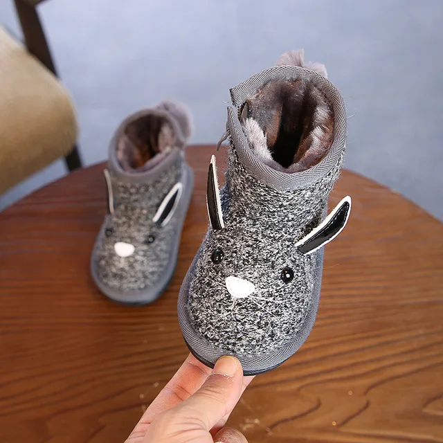 

Children's shoes 2019 winter new boys thick warm cotton boots girls cute cartoon children snow boots little kids baby boots