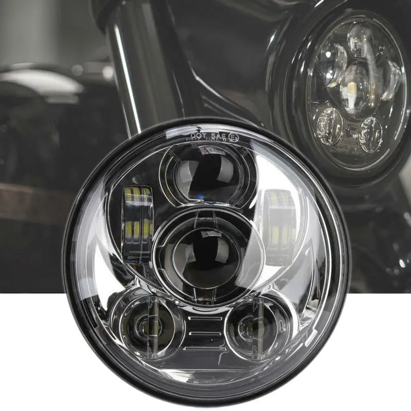 

5.75inch Round Led Projection Daymaker Headlight Motorcycle H4 Hi Lo Beam 5 3/4 inch Headlamp for Harley Softail Dyna Sportster