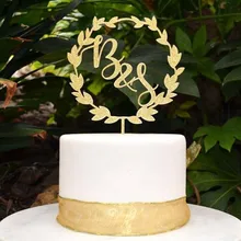 Венок инициалы торт Топпер на заказ свадебный торт Топпер персональные подарки торт Топпер для свадьбы mariage украшения