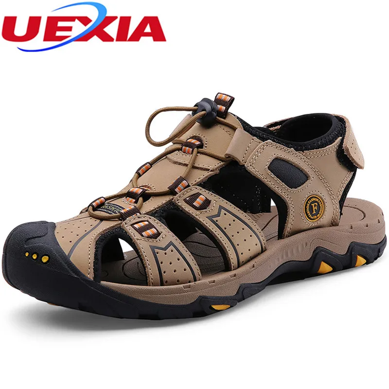UEXIA Men Sandals Peep Toe Split Leather Men Beach Sandals Brand Men Casual Shoes Flip Flops Men Slippers Sneakers Summer Shoes UEXIA Men Sandals Peep Toe Split Leather Men Beach Sandals Brand Men Casual Shoes Flip Flops Men Slippers Sneakers Summer Shoes