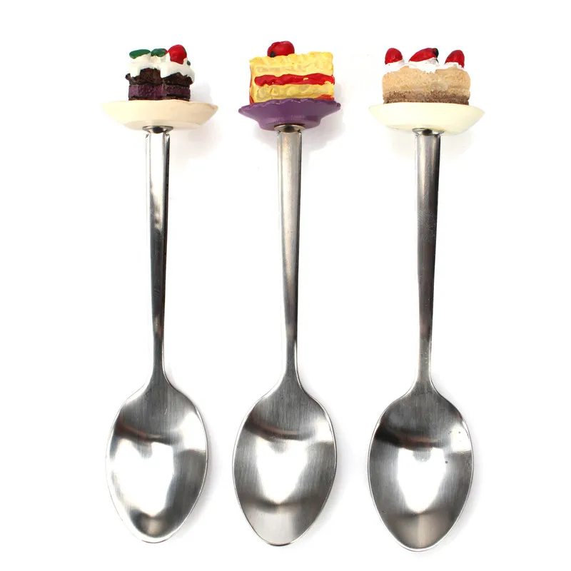 

3pcs/lot Stainless Steel Tray Cake Spoon Korean Style Salad Dessert Food Eating Spoon Tableware Cutlery Creative Couple Gifts