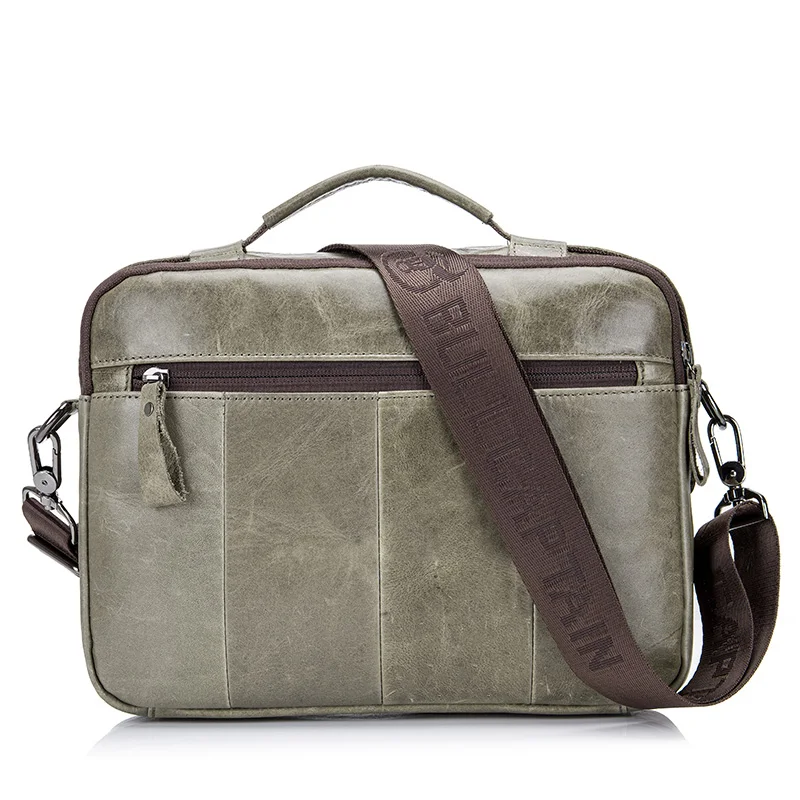 Tanie Biznesowa torebka ze skóry naturalnej dla mężczyzny małe męskie torby na ramię skóra bydlęca mężczyźni Flap Zipper torebka na długim pasku w jednolitym kolorze czarne tornistry