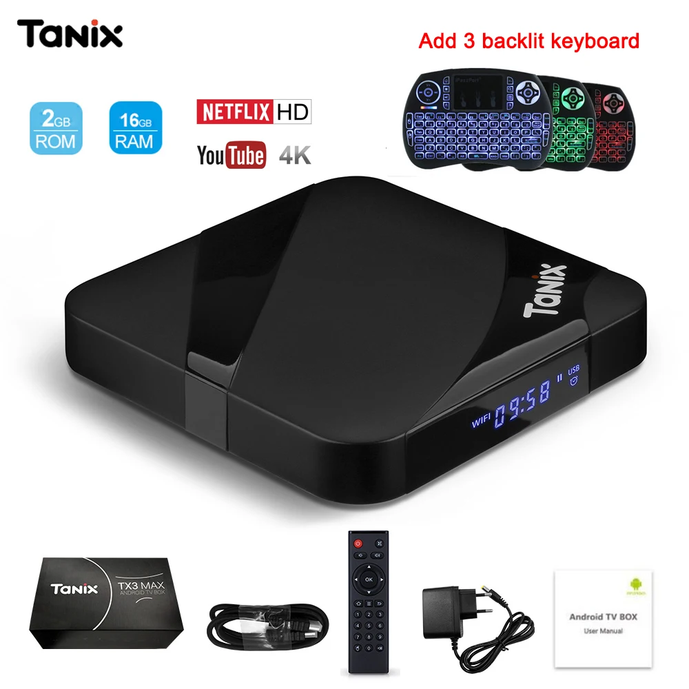Tanix TX3 Max ТВ Box Amlogic S905W Android 7 1 с новыми Алиса в стране и 2 Гб Оперативная память DDR3 + 16