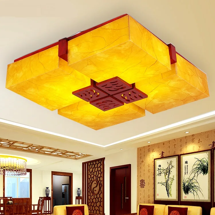 

Special offer Chinese antique ceiling lamps parchment lamp bedroom off Wood Hall restaurant dining room lamp ZA ZS51