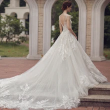 long half sleeve muslim lace wedding dress high quality 2016 bride simple bridal gown real photo wedding-dress vestido de noiva