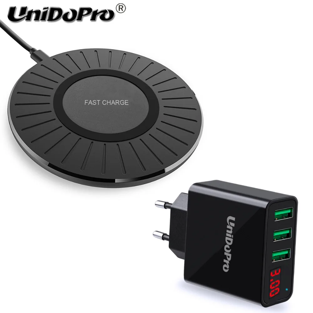 

Wireless Charger Pad for Doogee S90 S60 Lite / Doogee S70 S60 Qi Wireless Charging & EU Plug 3-Port USB AC Wall Chargeur Adapter