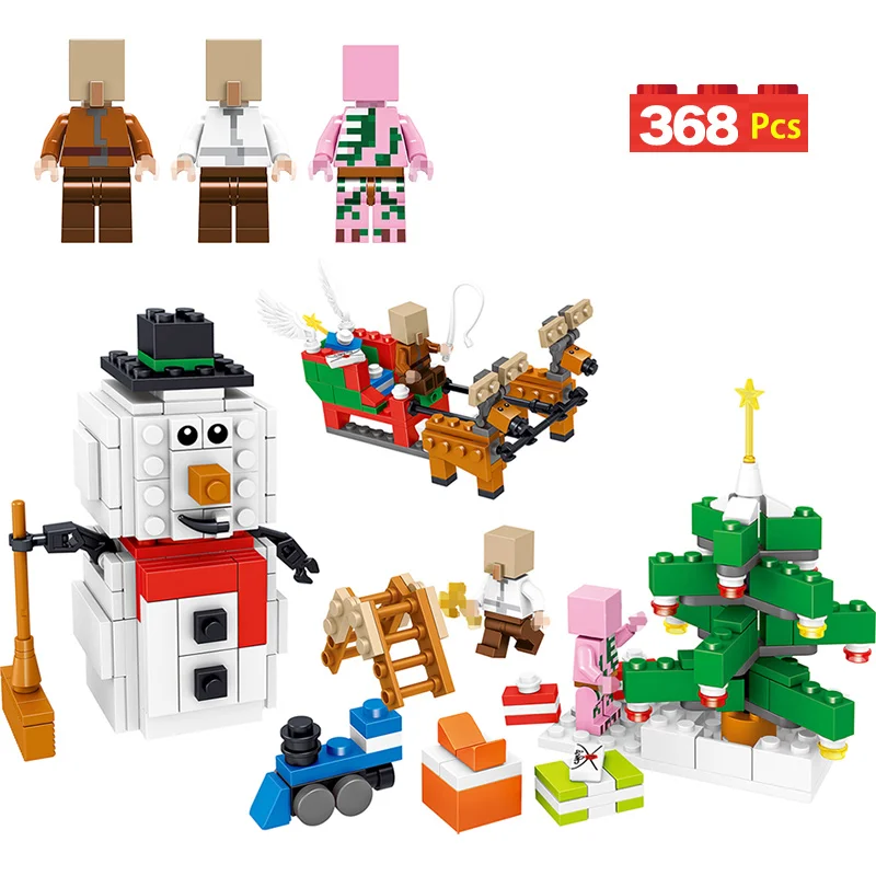 

368PCSS Winter Series Christmas Deer Bricks Compatible LegoINGLY Christmas DIY Building Blocks Figures Blocks Toys For Children