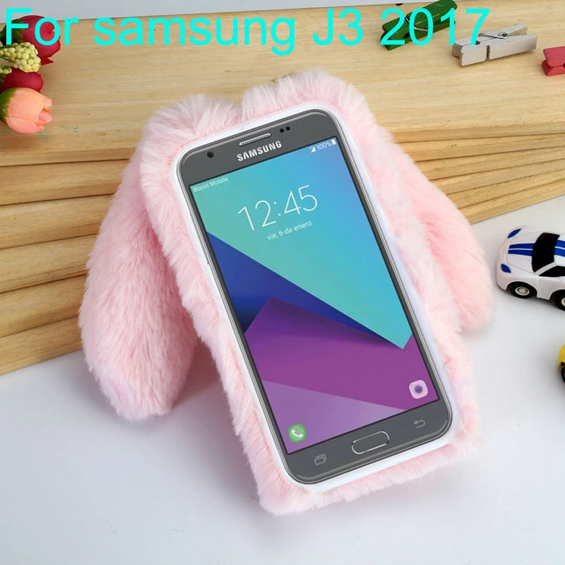 Coque Arriere En Tpu Souple Avec Oreilles De Lapin Pour Samsung Galaxy J3 17 Etui De Telephone Portable Avec Fourrure De Lapin Pour Samsung J3 17 Aliexpress