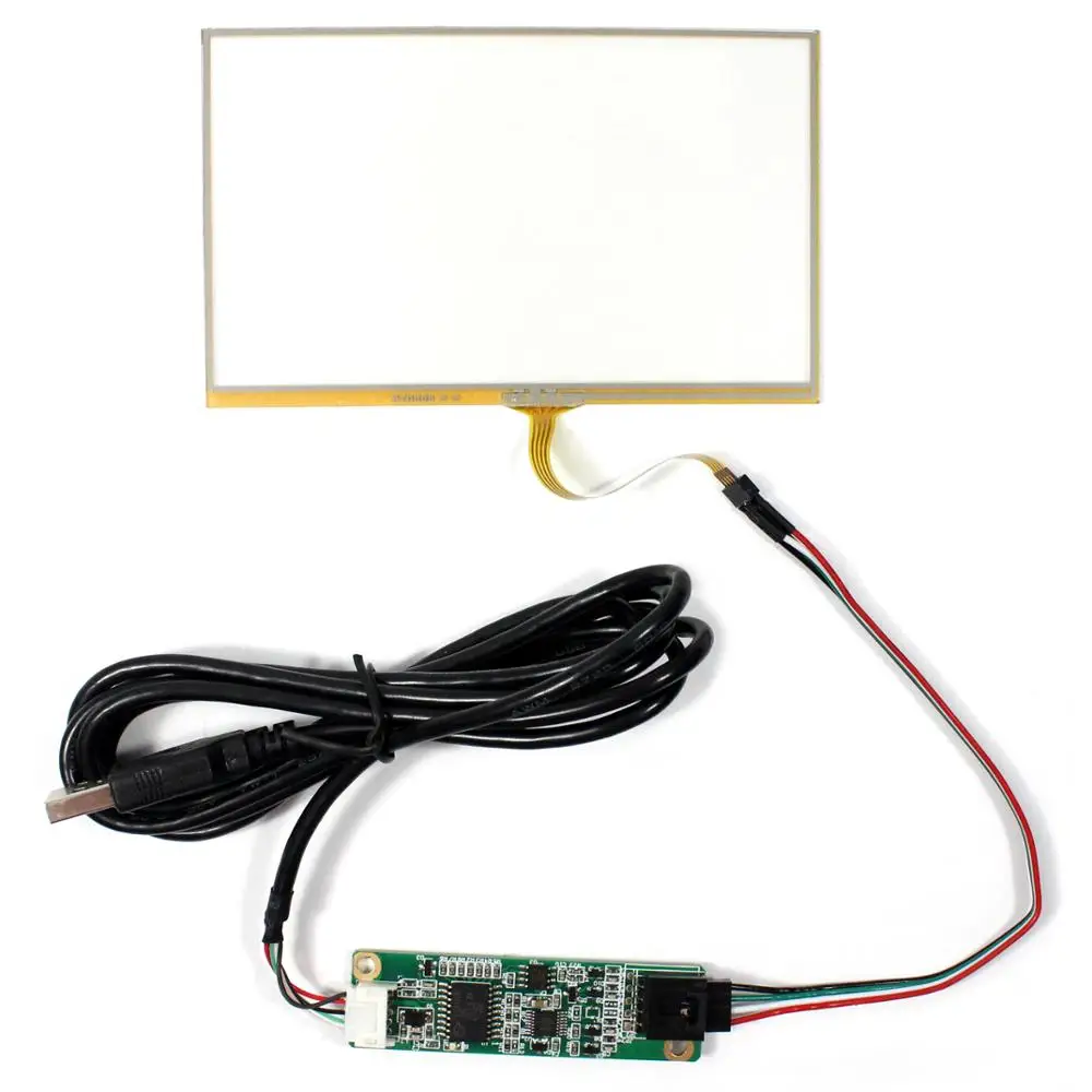 5Inch touch screen 4 wire resistive with usb controller card work for resolution 800x480 LCD