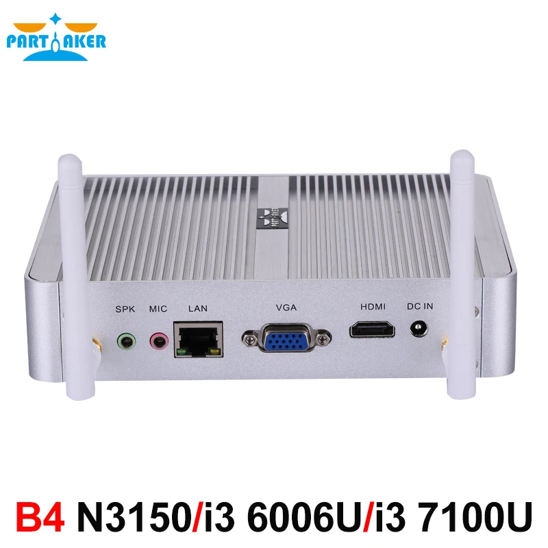 Partaker B4 Intel 14nm Quad Core N3150 Dual Core i3 6006U i3 7100U Processor HTPC Mini Pc with HDMI