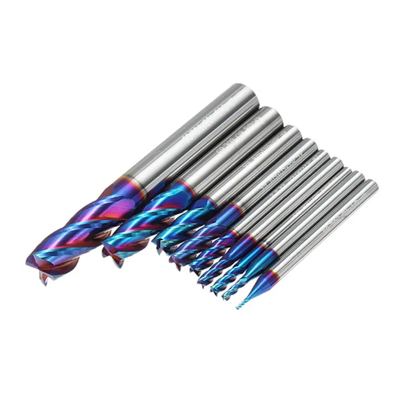 

DANIU 1-10mm 4 Flutes Tungsten Carbide End Mill HRC65 Naco-Coated Milling Cutter For CNC Tool