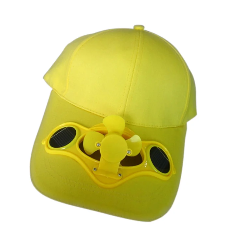 Summer Solar Sun Power Cap Solid Color Hat With Cool Fan For Outdoor Sport Bicycling Fishing Climbing KH889