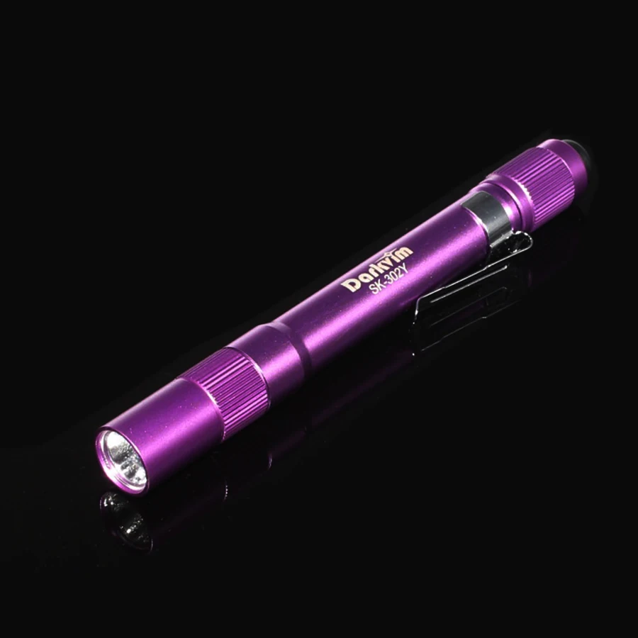 180 Lumens Flashlights Violet Purple Aluminum Alloy Pen Lights Torch